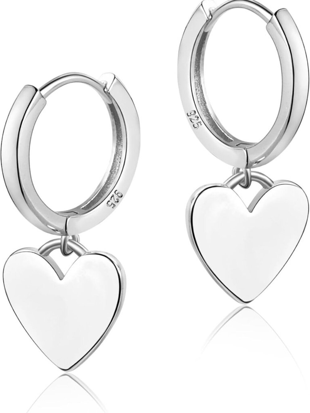 Chic Silver Heart Dangle Earrings for Women | Stylish Leverback Design